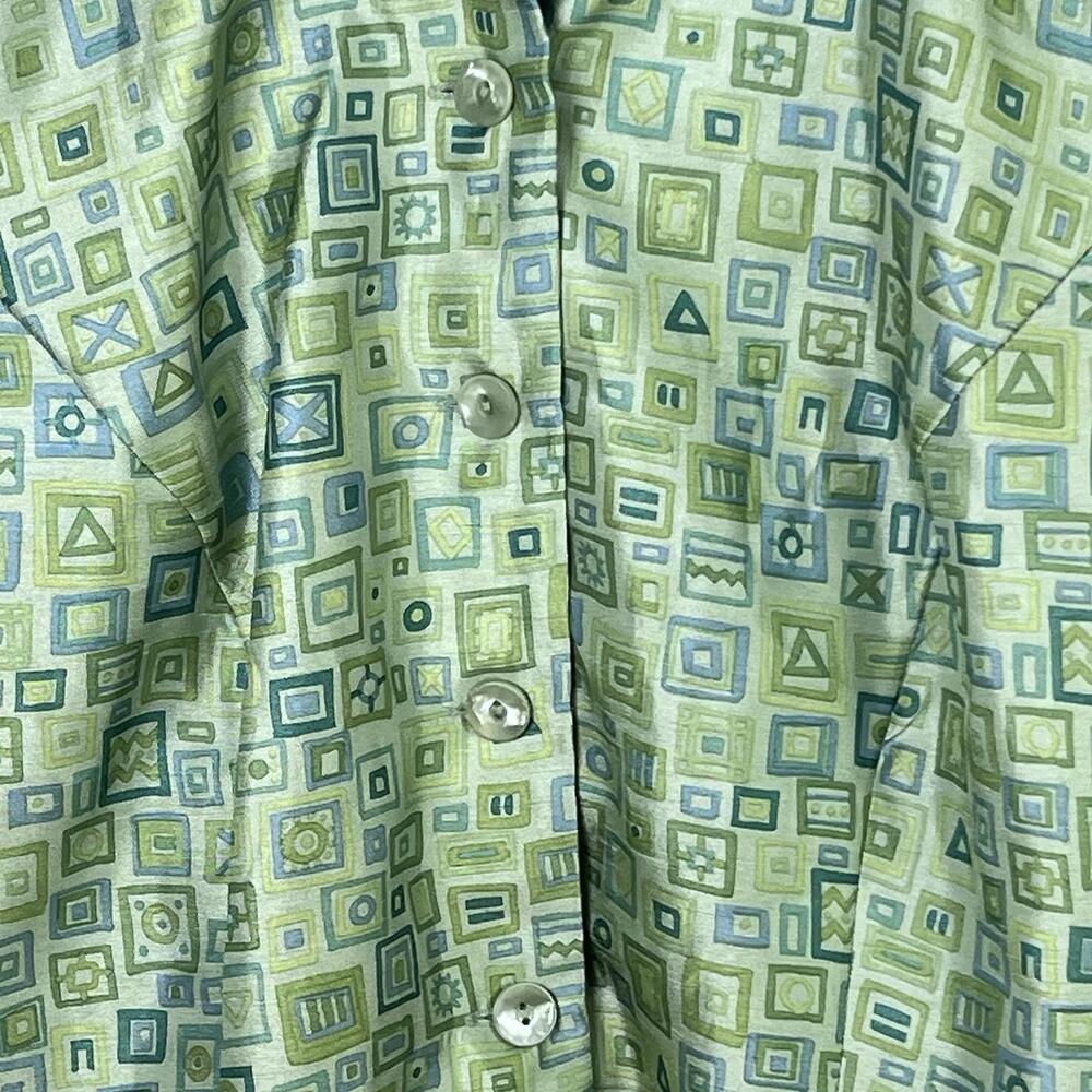 HMH Melissa Harper Green Lightweight Geometric Print Jacket. EUC Size 12 - Picture 2 of 9